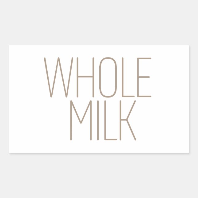 Sleek Tan Whole Milk Sticker (Front)