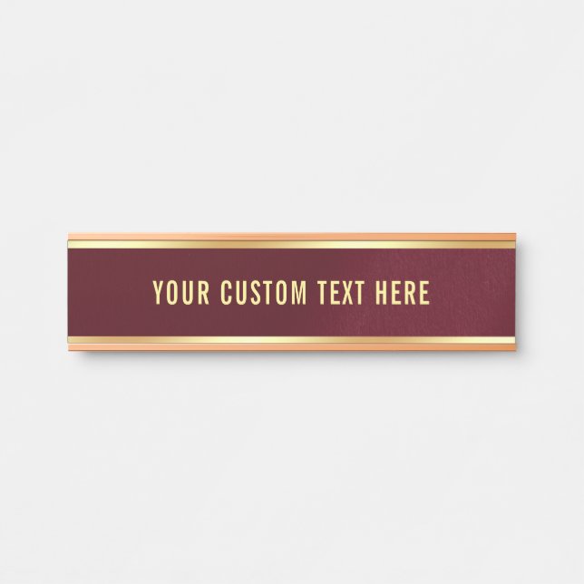 Sleek Template Your Custom Text Here Home Door Sign (Front)