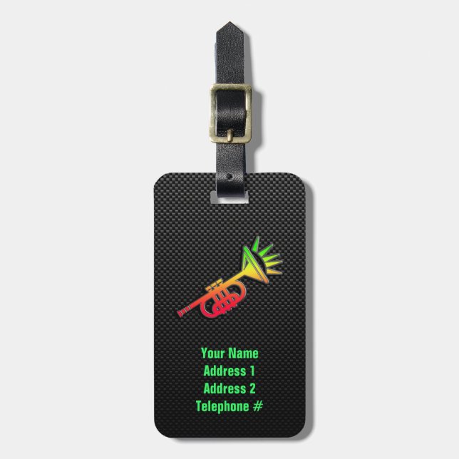 Sleek Trumpet Luggage Tag (Front Vertical)
