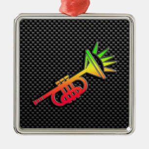 Sleek Trumpet Metal Ornament