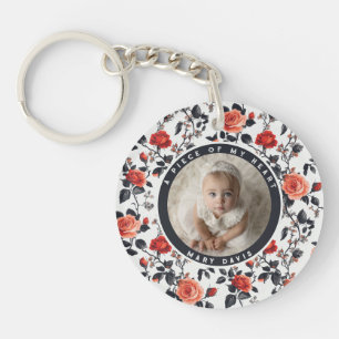 Sleek Wedding Gifts Photo Rose Flower Keychain