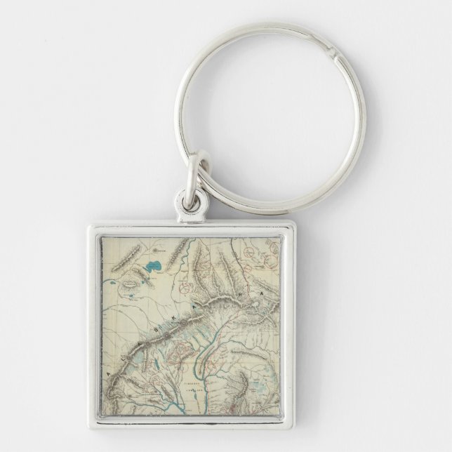 Sleem's Map of Central Alaska Keychain (Front)