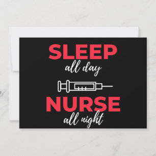 Sleep All Day Nurse All Night Holiday Card