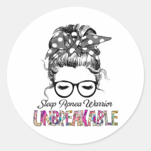 Sleep Apnea Awareness Ribbon Support Gifts Classic Round Sticker