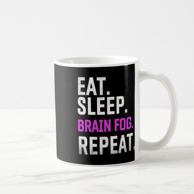 Sleep Brain Fog Repeat Fibromyalgia Awareness Lupu Coffee Mug (Right)