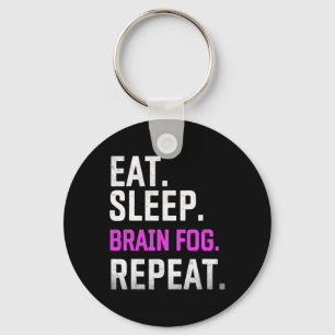 Sleep Brain Fog Repeat Fibromyalgia Awareness Lupu Keychain