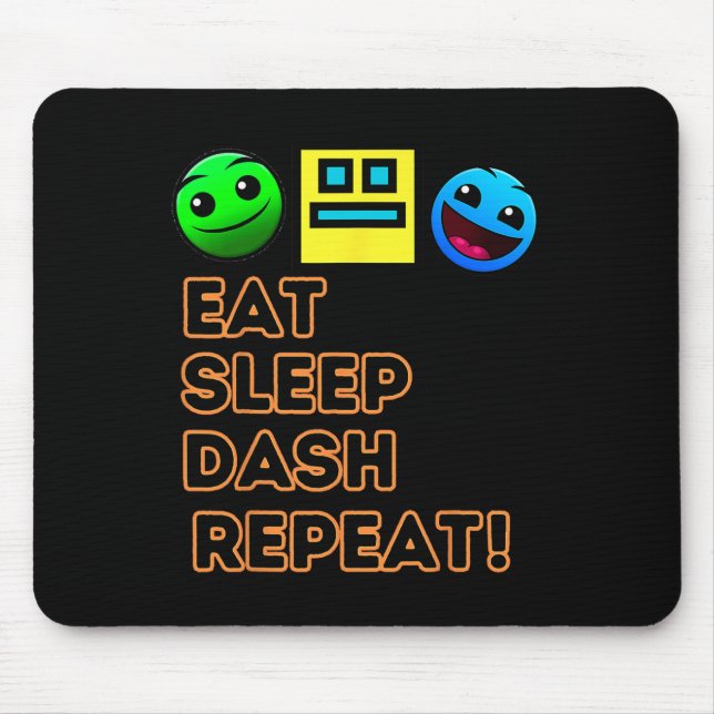Sleep Dash Repeat Video Game Geometry Video Gamer  Mouse Pad (Front)