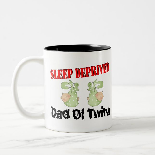 Sleep deprived dad of TWINS Two-Tone Coffee Mug (Left)