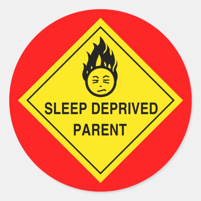 Sleep Deprived Parent Stickers - Red (Front)