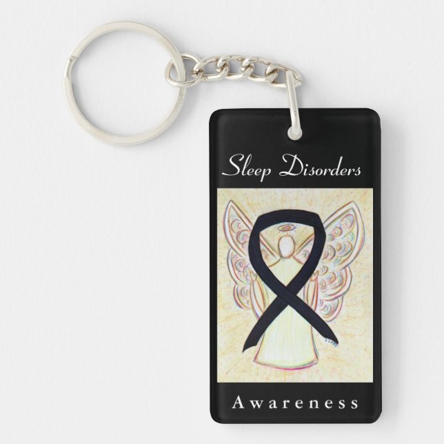 Sleep Disorders Awareness Ribbon Angel Key Chain (Front)