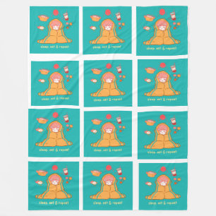 sleep, eat and repeat blanket design