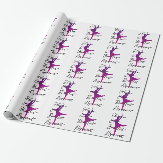 Sleep, Eat, Ballet, Repeat Wrapping Paper (Unrolled)