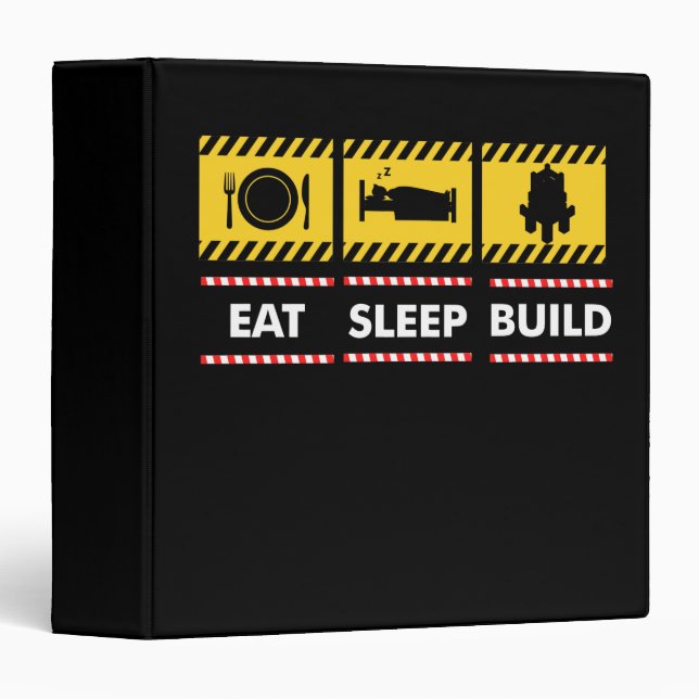 Sleep Eat Build Repeat Building Blocks Bricks Binder (Front/Spine)