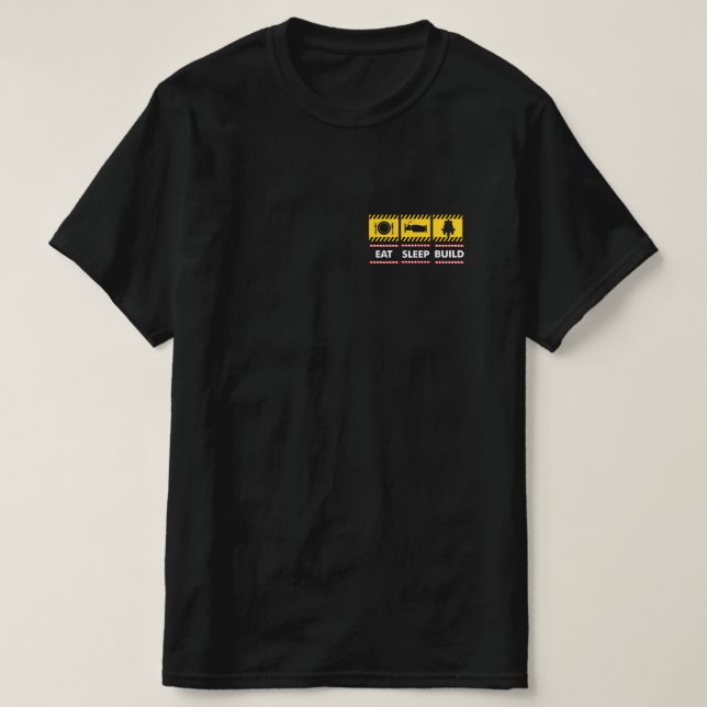 Sleep Eat Build Repeat Building Blocks Bricks T-Shirt (Design Front)