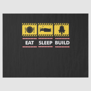 Sleep Eat Build Repeat Building Blocks Bricks Tissue Paper