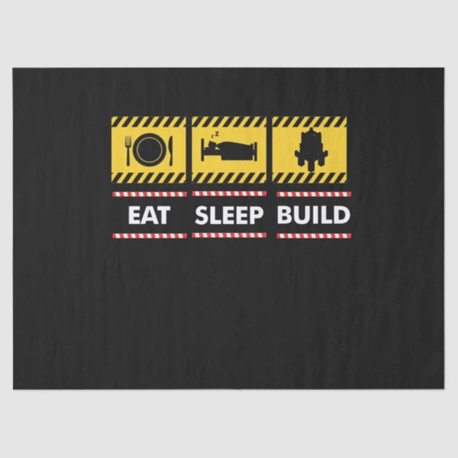 Sleep Eat Build Repeat Building Blocks Bricks Tissue Paper (Front)