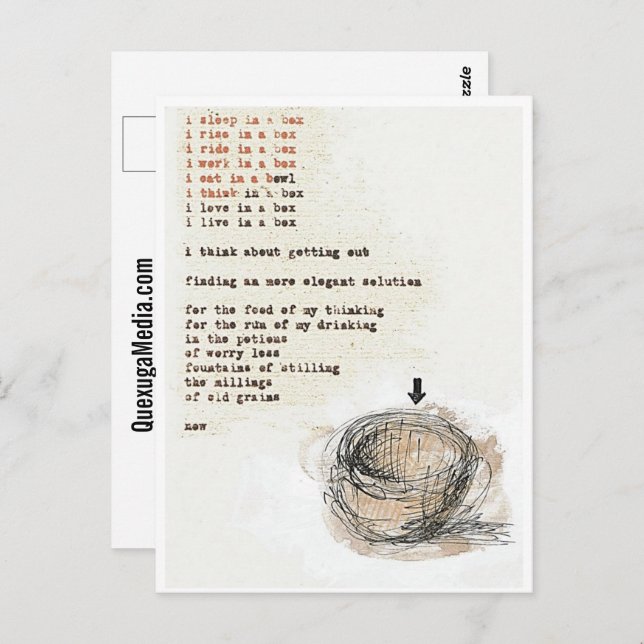 Sleep In A Box Art Poetry Postcard (Front/Back)