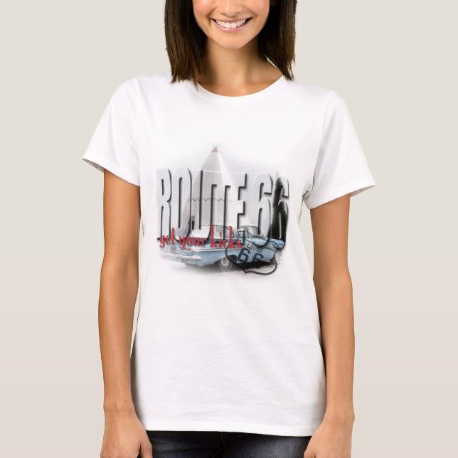Sleep in a Wigwam - Route 66 T-Shirt (Front)