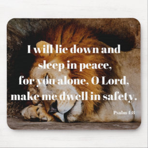 Sleep In Peace Bible Verse Psalm 4:8 Mouse Pad