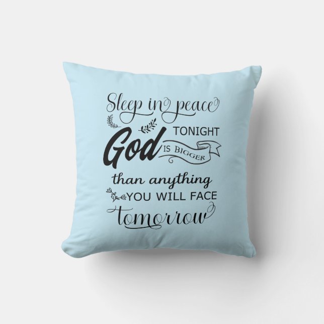 Sleep In Peace Throw Pillow (Front)