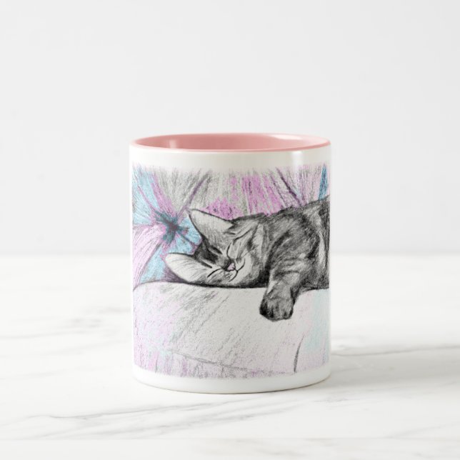 Sleep in Pink Two-Tone Coffee Mug (Center)
