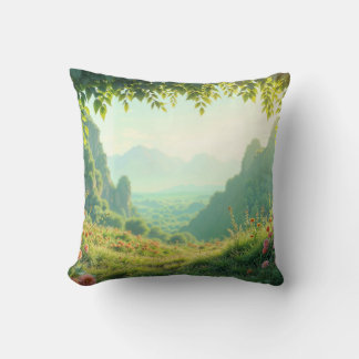 “Sleep in the Heart of Nature” Throw Pillow