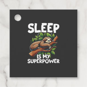 Sleep is My Superpower Sloth T-Shirt Favour Tags
