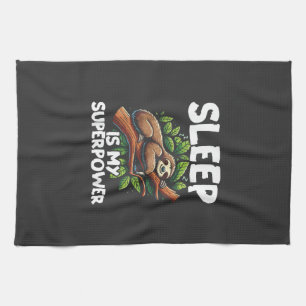 Sleep is My Superpower Sloth T-Shirt Kitchen Towel