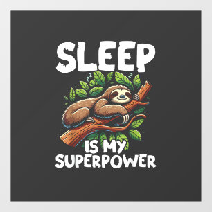 Sleep is My Superpower Sloth T-Shirt Window Cling