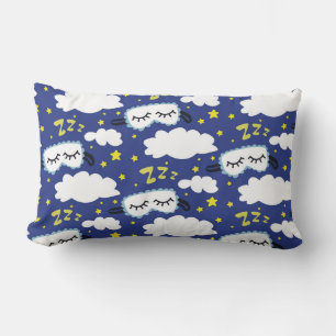 Sleep Masks Clouds and Yellow Stars Lumbar Pillow