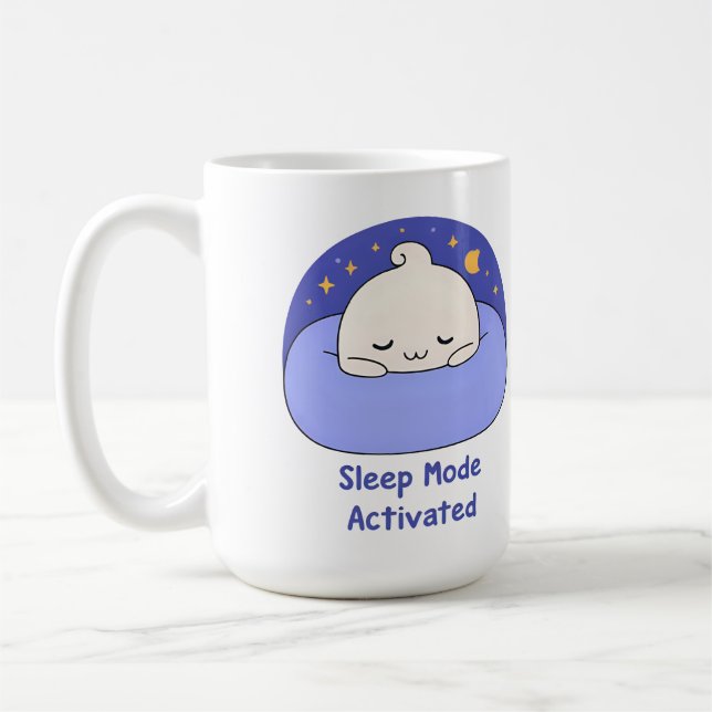 Sleep Mode Activated – Cute Cozy Cartoon Coffee Mug (Left)