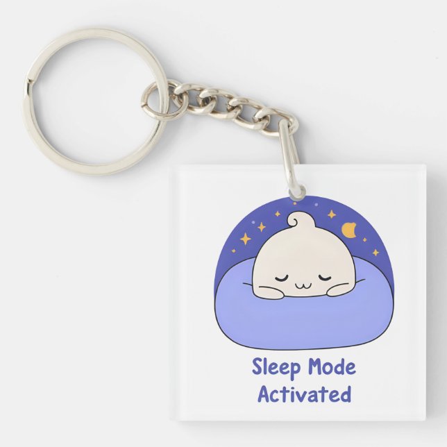 Sleep Mode Activated – Cute Cozy Cartoon Keychain (Front)