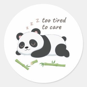 Sleep Mode Panda – Cute Lazy Bear Art Classic Round Sticker