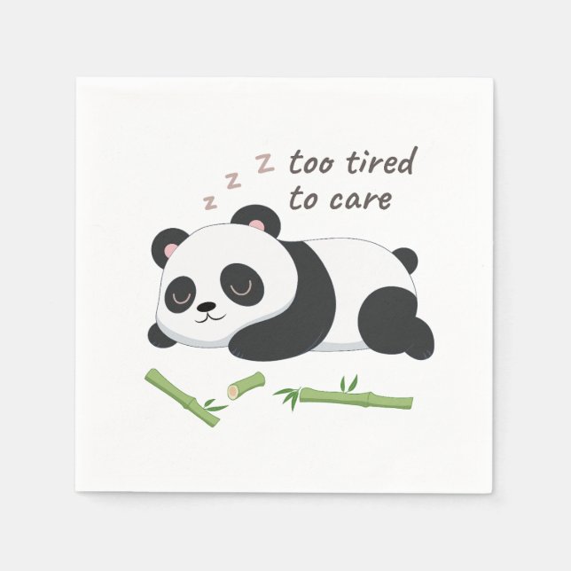 Sleep Mode Panda – Cute Lazy Bear Art Napkin (Front)