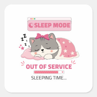 sleep mood square sticker