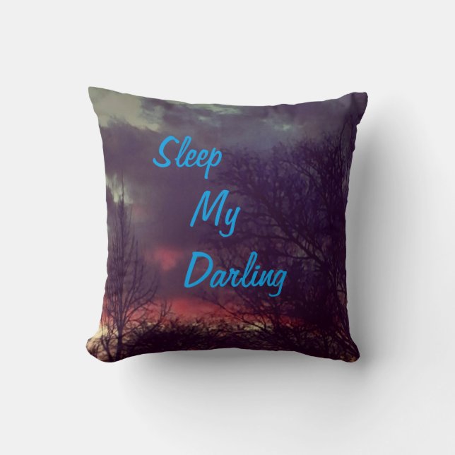 SLEEP MY DARLING THROW PILLOW (Front)