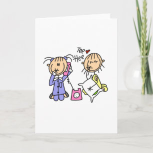 Sleep Over Girls On The Phone Card