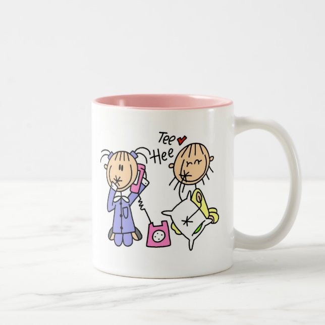 Sleep Over Girls On The Phone Mug (Right)