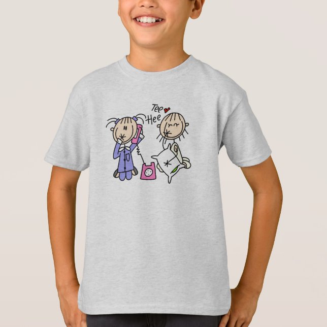 Sleep Over Girls On The Phone Shirt (Front)