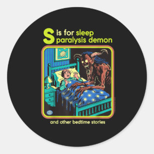 Sleep Paralysis Demon Sarcastic Retro Funny Adult Classic Round Sticker