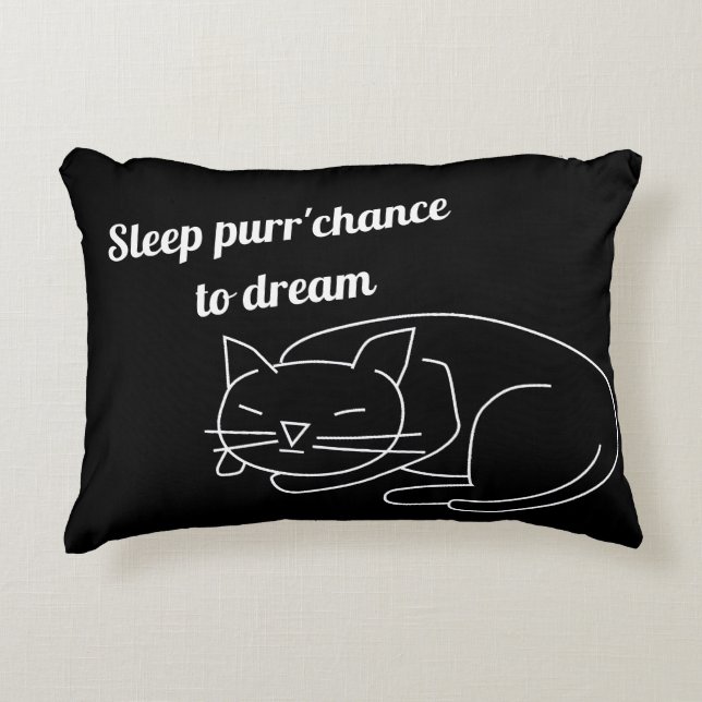 Sleep purr ' chance to Dream Sleeping Cat Accent Pillow (Front)
