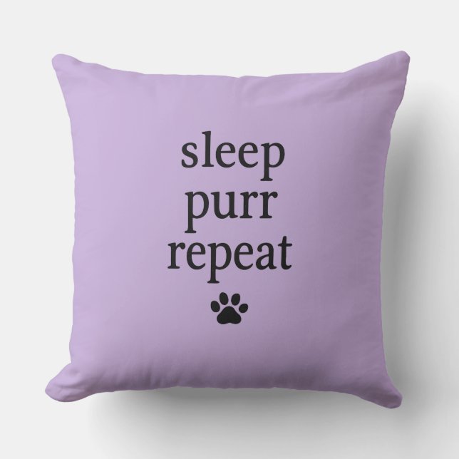 Sleep Purr Repeat Pillow – Cozy Cat Lover Accent C (Front)