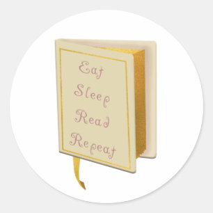 Sleep Read Reapeat Literature Book Lover Ivory Classic Round Sticker
