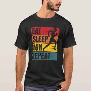 Sleep Run Repeat Marathon Track Runner Running T-Shirt