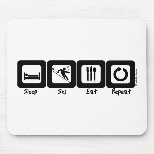Sleep Ski Eat Repeat Mouse Pad (Front)