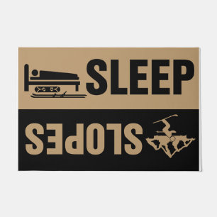 Sleep Slope Doormat, Ski Lodge Decor Welcome Doormat