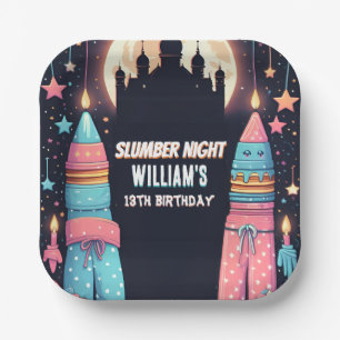 Sleep stars Sleepover Slumber Party 13th birthday Paper Plate