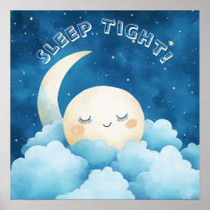 Sleep Tight Blue Night Sky Poster