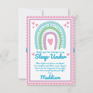 Sleep Under Half Sleep Over Rainbow Thank You Card