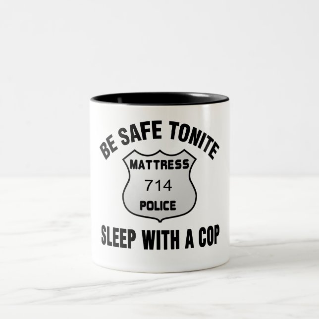 Sleep With A Cop Two-Tone Coffee Mug (Center)